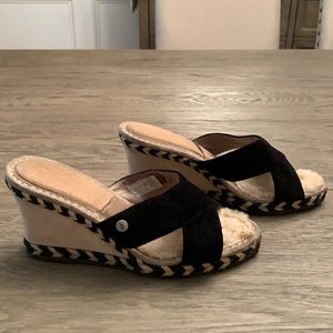 UGG shearling & suede 3 inch wedges.